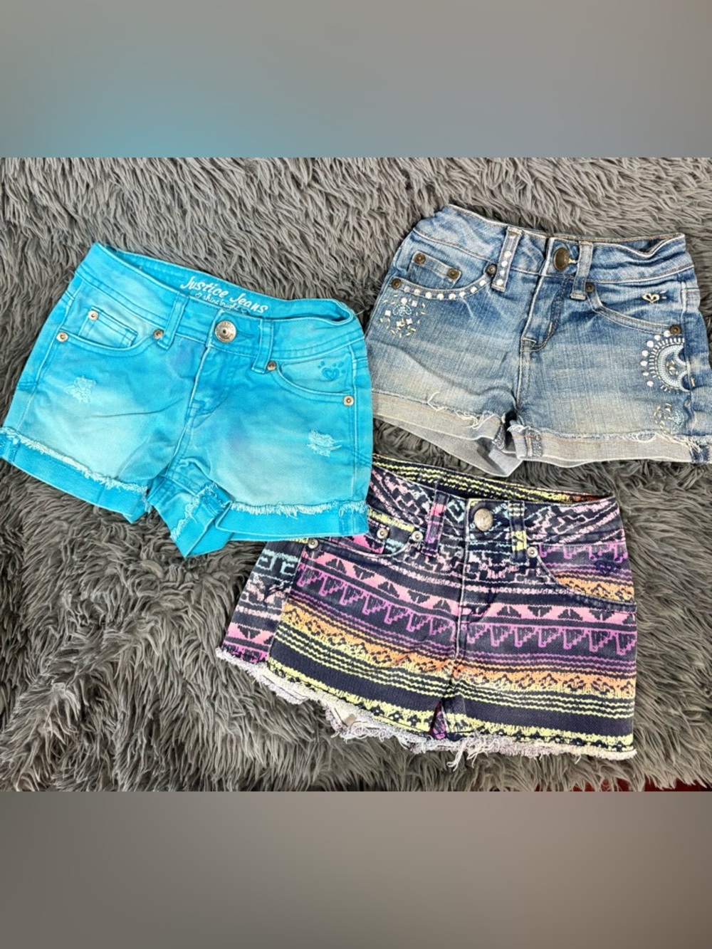 Lot - 3 Justice Jeans Shorts Girls